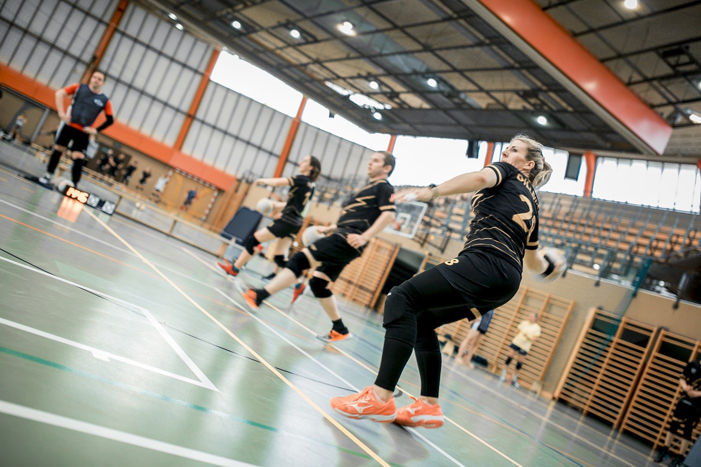 Danube Thunderstorm in Aktion beim Dodgeball-Spiel